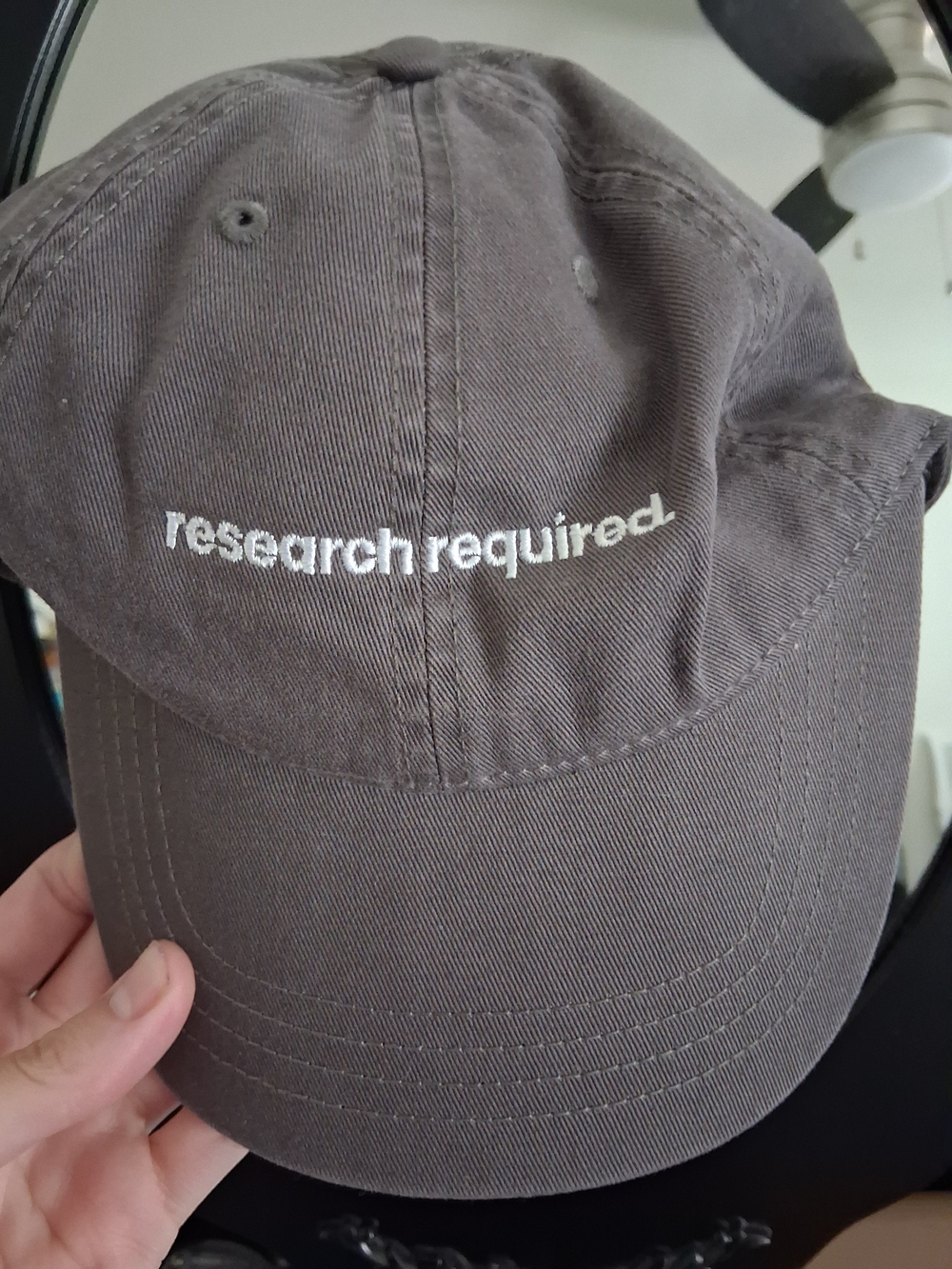 "research required" Embroidered Dad Hat - Gray
